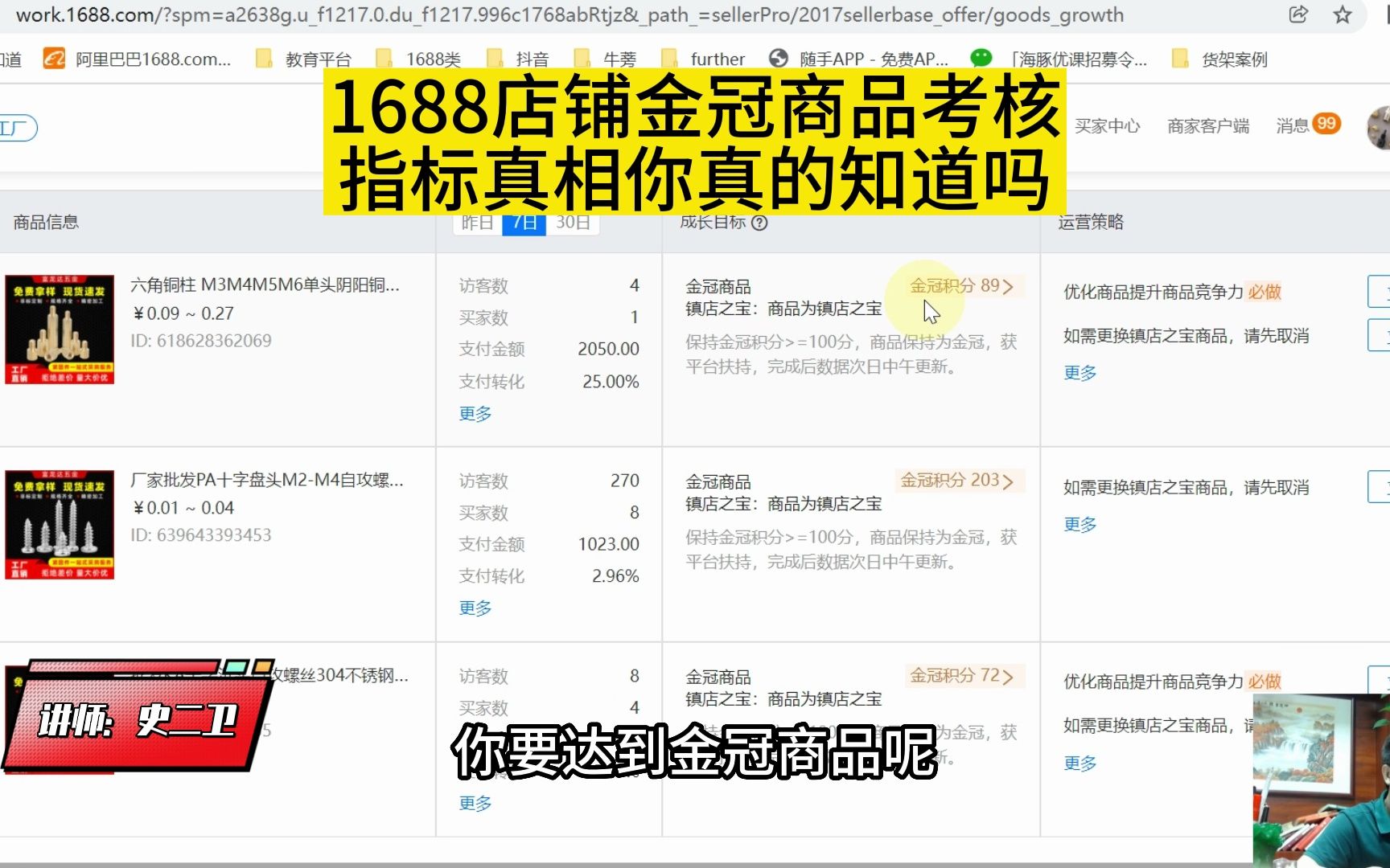 1688店铺金冠商品考核指标真相你真的知道吗哔哩哔哩bilibili