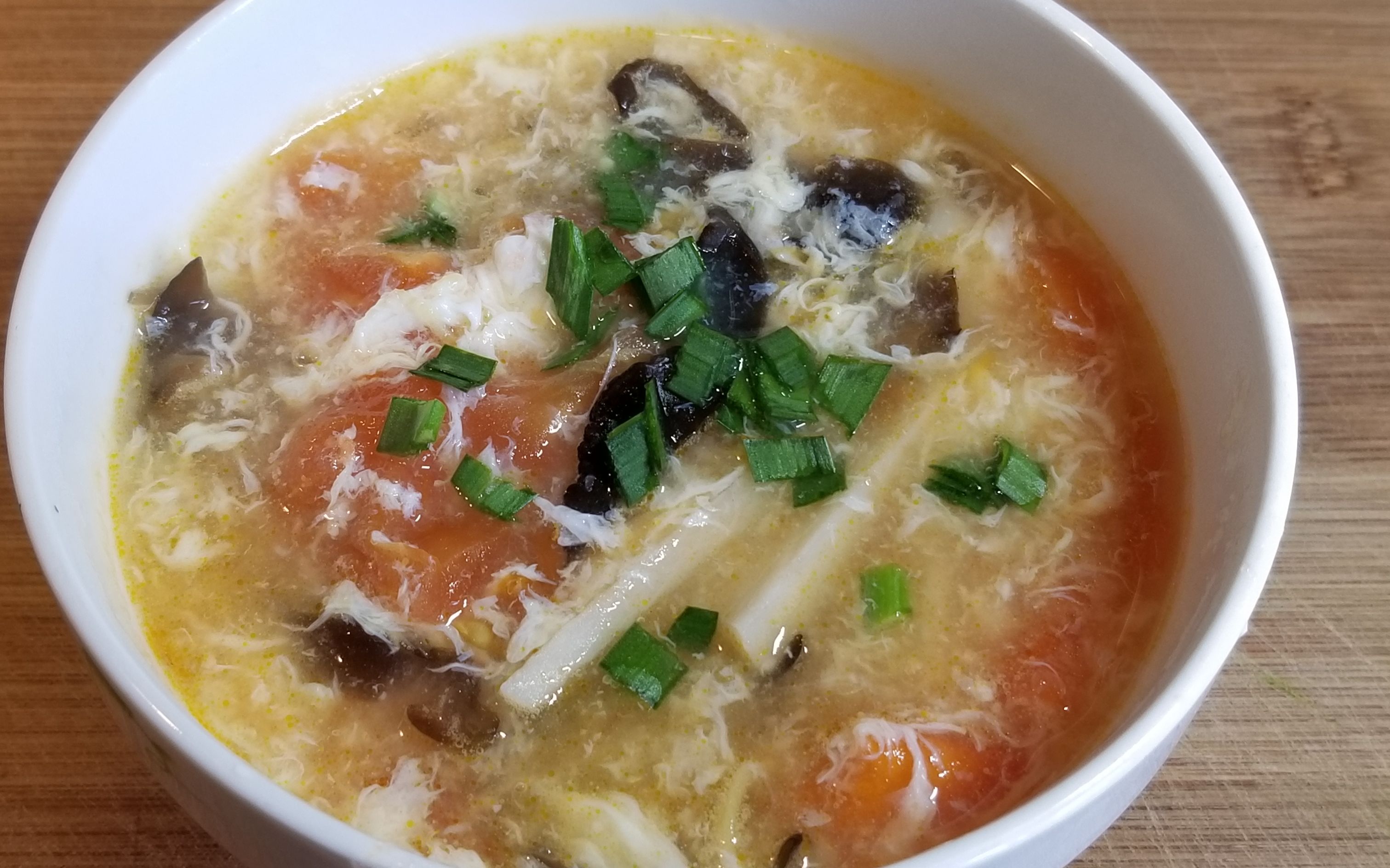 活动作品tomatoeggsoupwithbambooshoots西红柿鸡蛋笋片汤