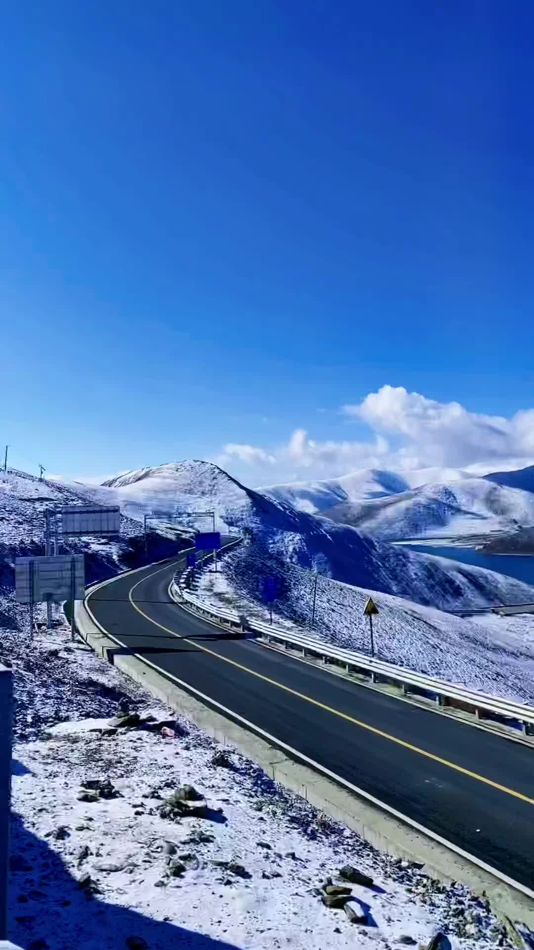 西藏羊卓雍错最美的风景在路上治愈系风景带你看雪景一起享受大自
