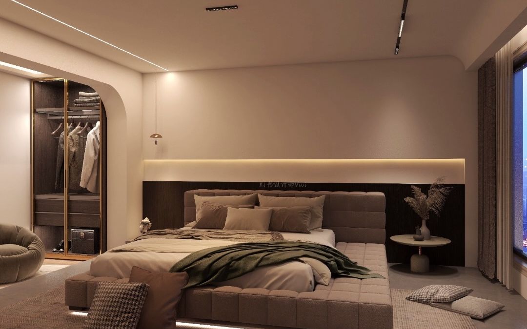 简简单单,不吊顶也可以做无主灯卧室