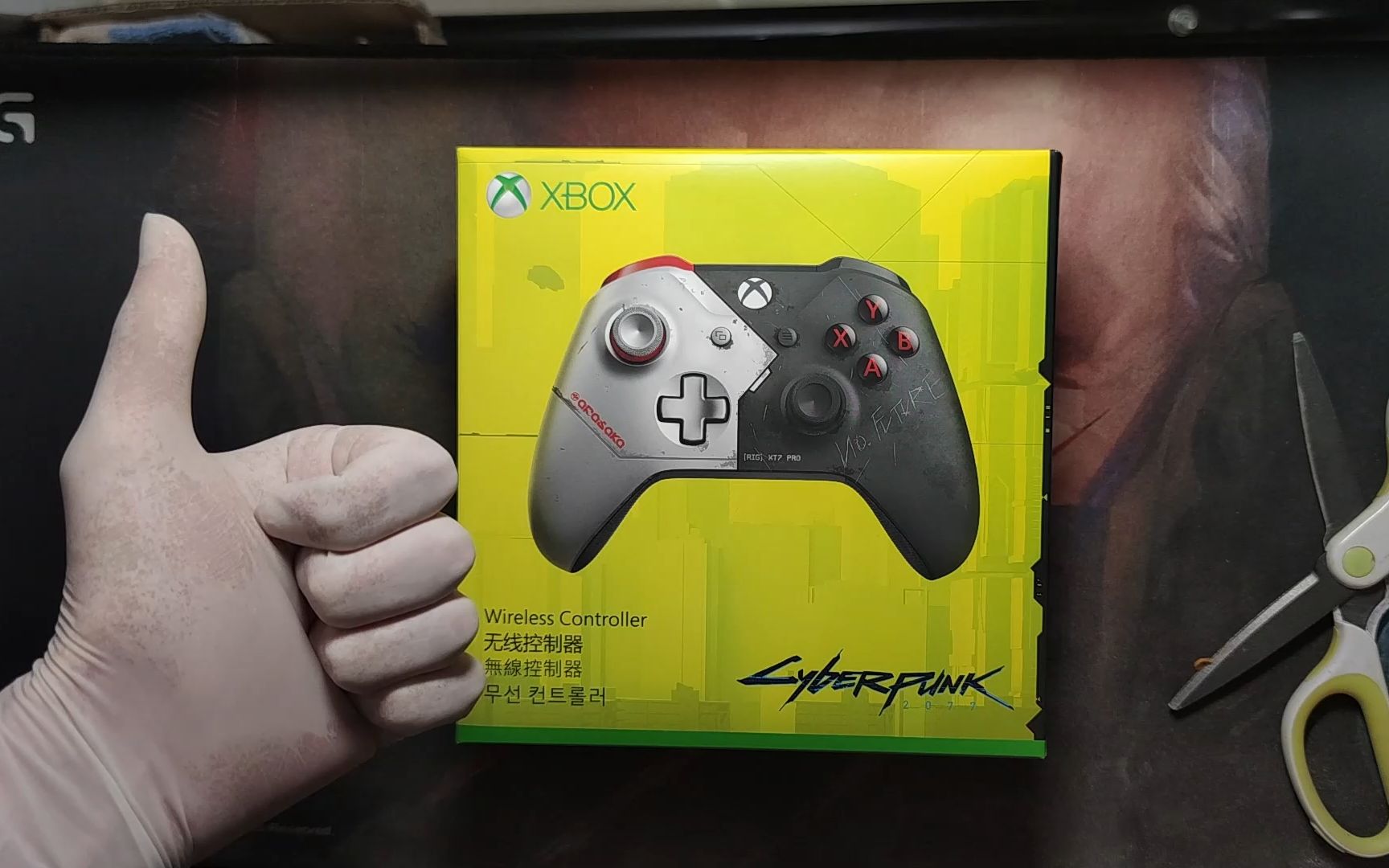 活动作品赛博朋克2077xboxones限量版手柄开箱