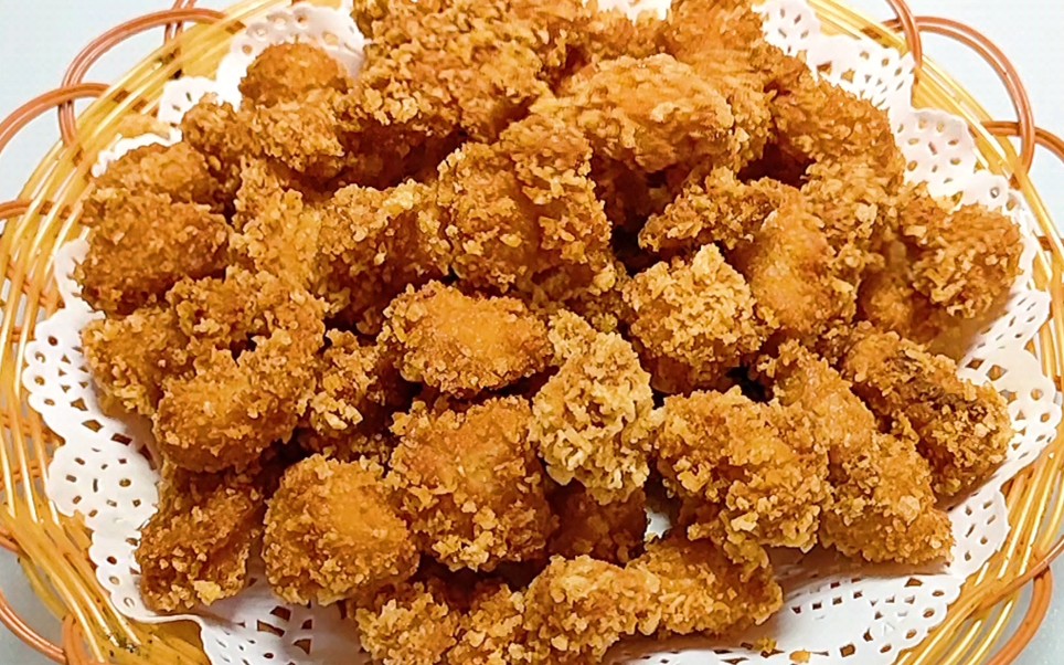 好吃到爆的肯德基炸鸡米花,在家就能做,方法简单一看就会_哔哩哔哩_bi