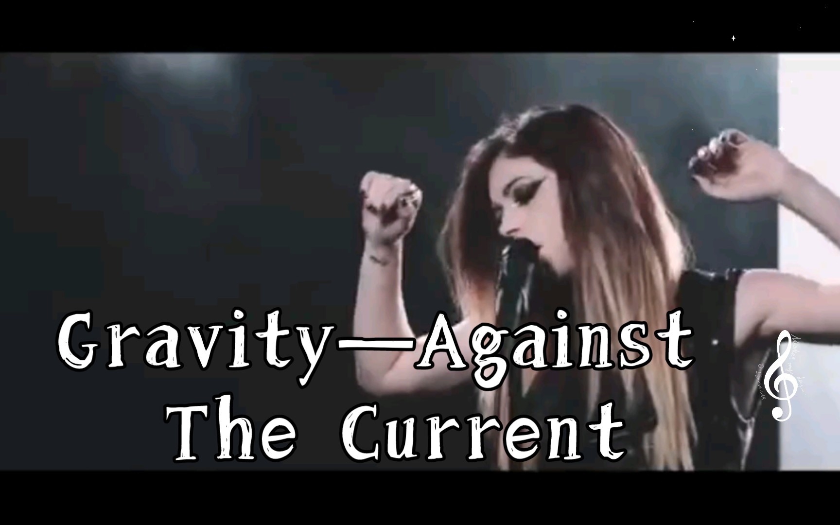 gravity—against the current