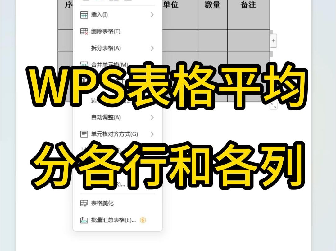 wps表格怎么样平均分各行和各列呢?方法很简单哔哩哔哩bilibili