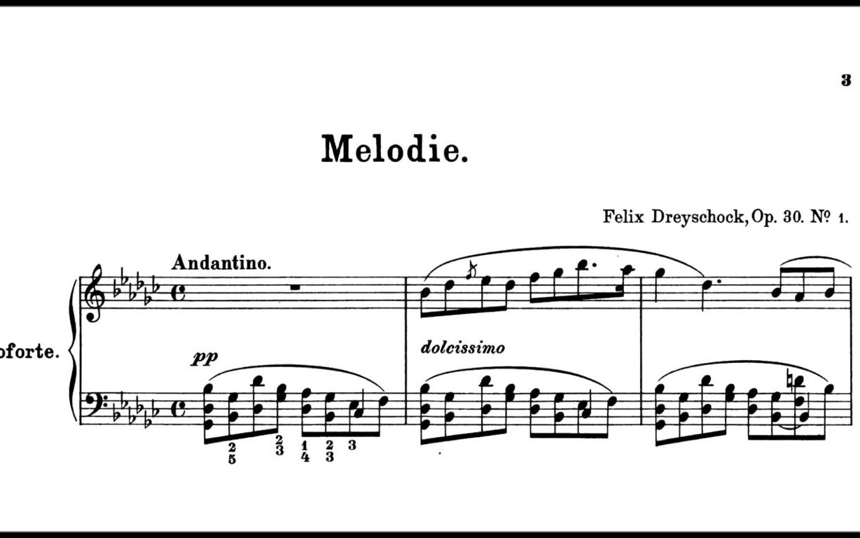 【钢琴】菲利克斯ⷥ𞷩›𗨂–克  旋律 Op.30/1 Felix Dreyschock  Melodie Op.30/1哔哩哔哩bilibili