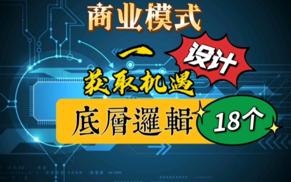 [图]学会获取机会-18个商业模式设计的底层逻辑