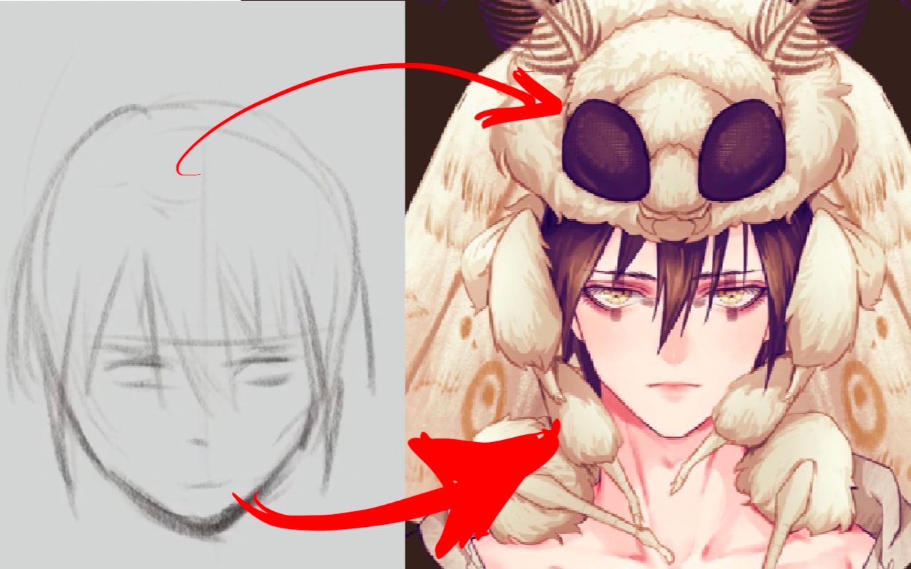 【异兽魔都/毒蛾】只要不停改,就能画出来