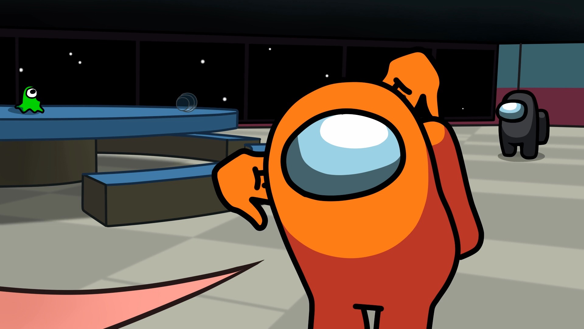 【among us】橙色太空人躲避舌头攻击