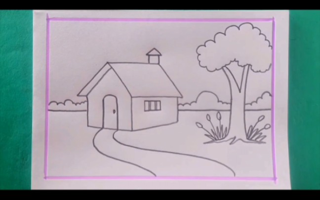 一起画房子和树的简笔画