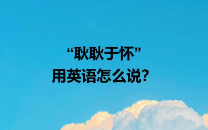 “耿耿于怀”用英语怎么说?哔哩哔哩bilibili