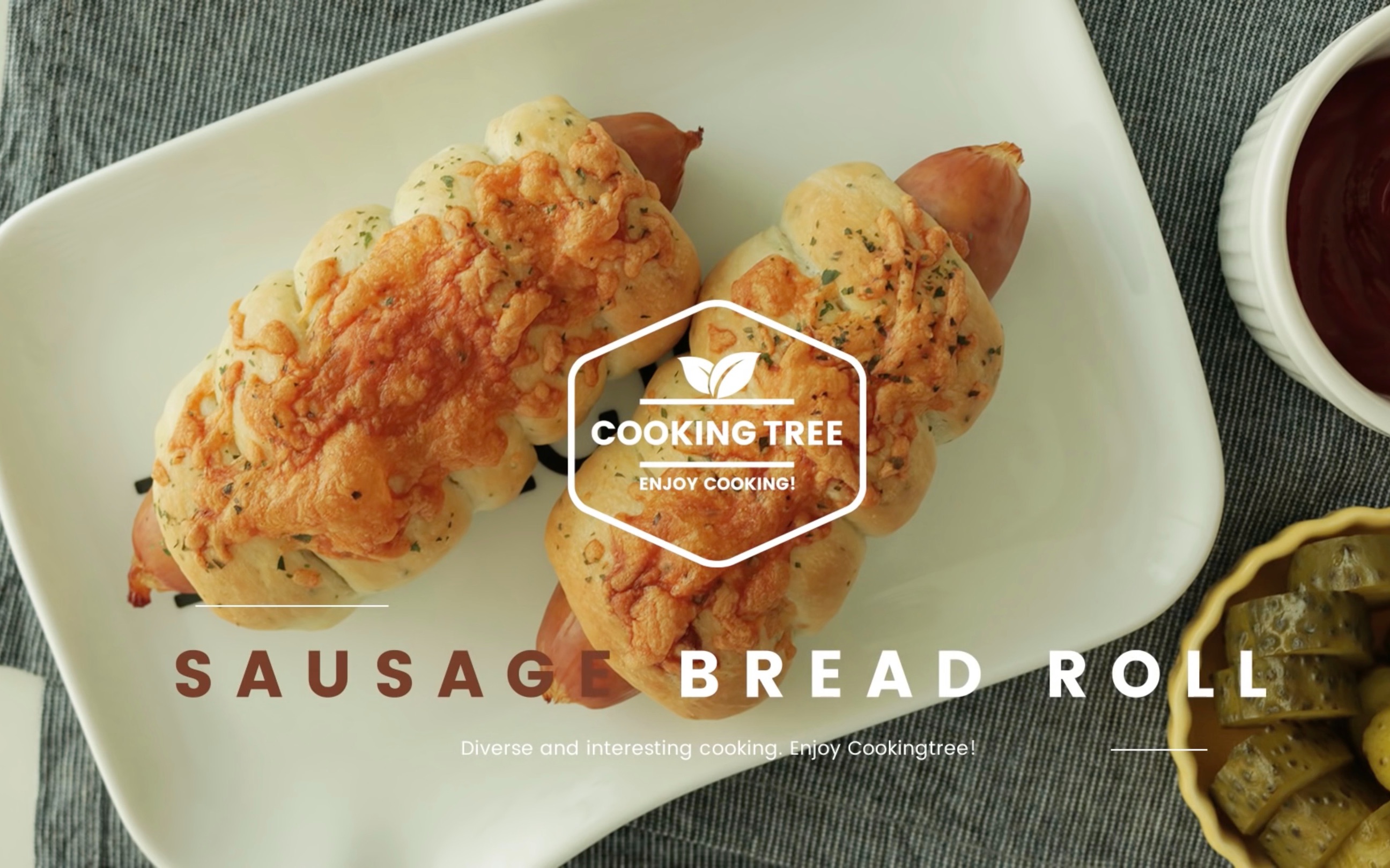 【搬运】香肠面包卷 Sausage Bread Roll Recipe Cooking tree哔哩哔哩bilibili