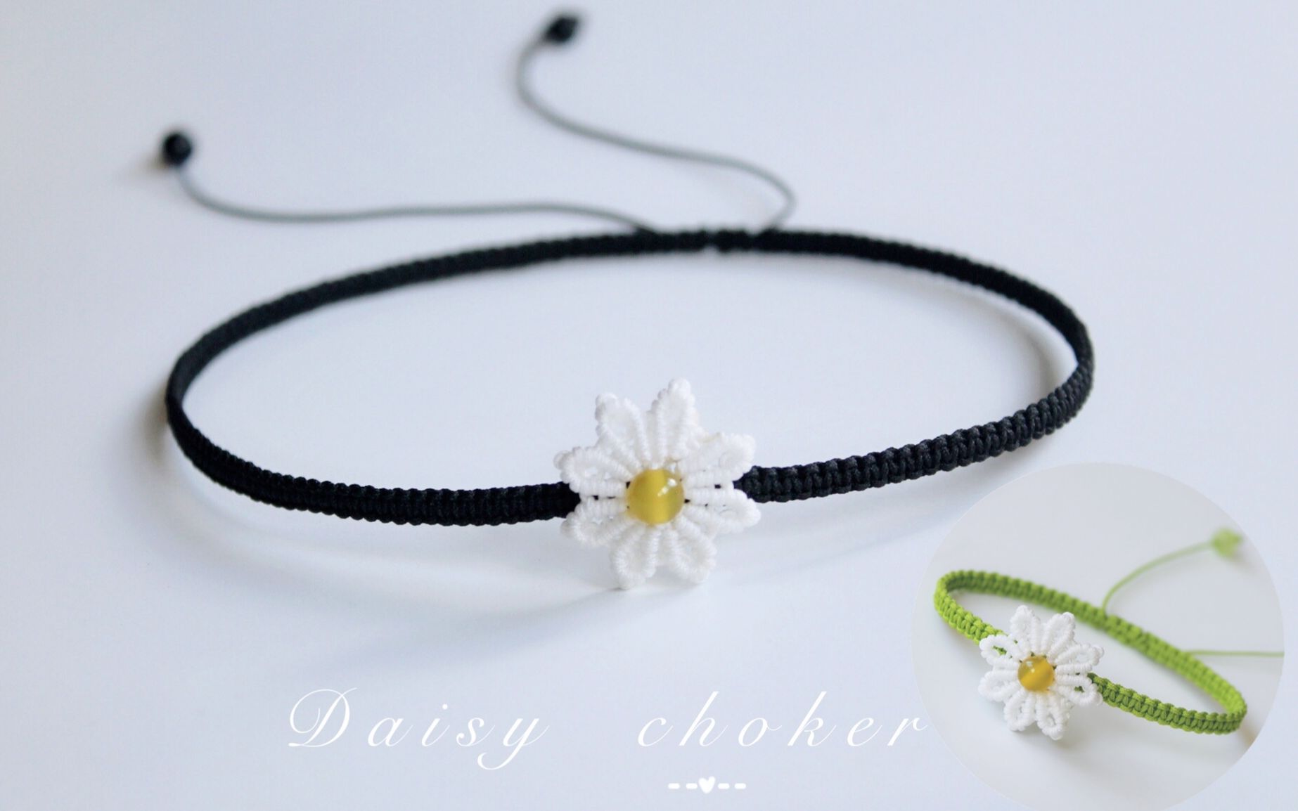 【编绳】雏菊物语 小雏菊choker项圈手绳DIY教程 这大概是我做的最像雏菊的啦~除了DIY视频教程专栏还有图解哦哔哩哔哩bilibili