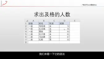 255 CountIf函数应用:计算满足条件的选定区域中数值的个数「Excel2016自学教程」(函数公式篇)
