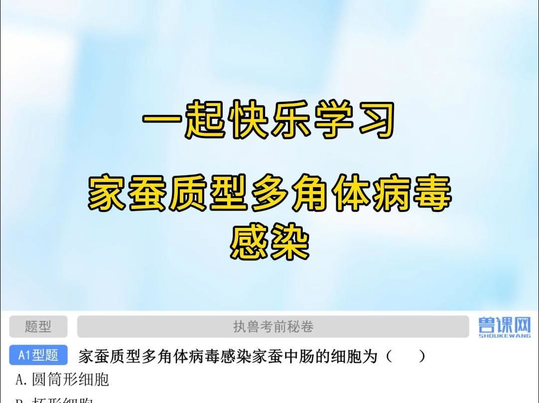 家蚕质型多角体病毒感染家蚕中肠的细胞为?哔哩哔哩bilibili