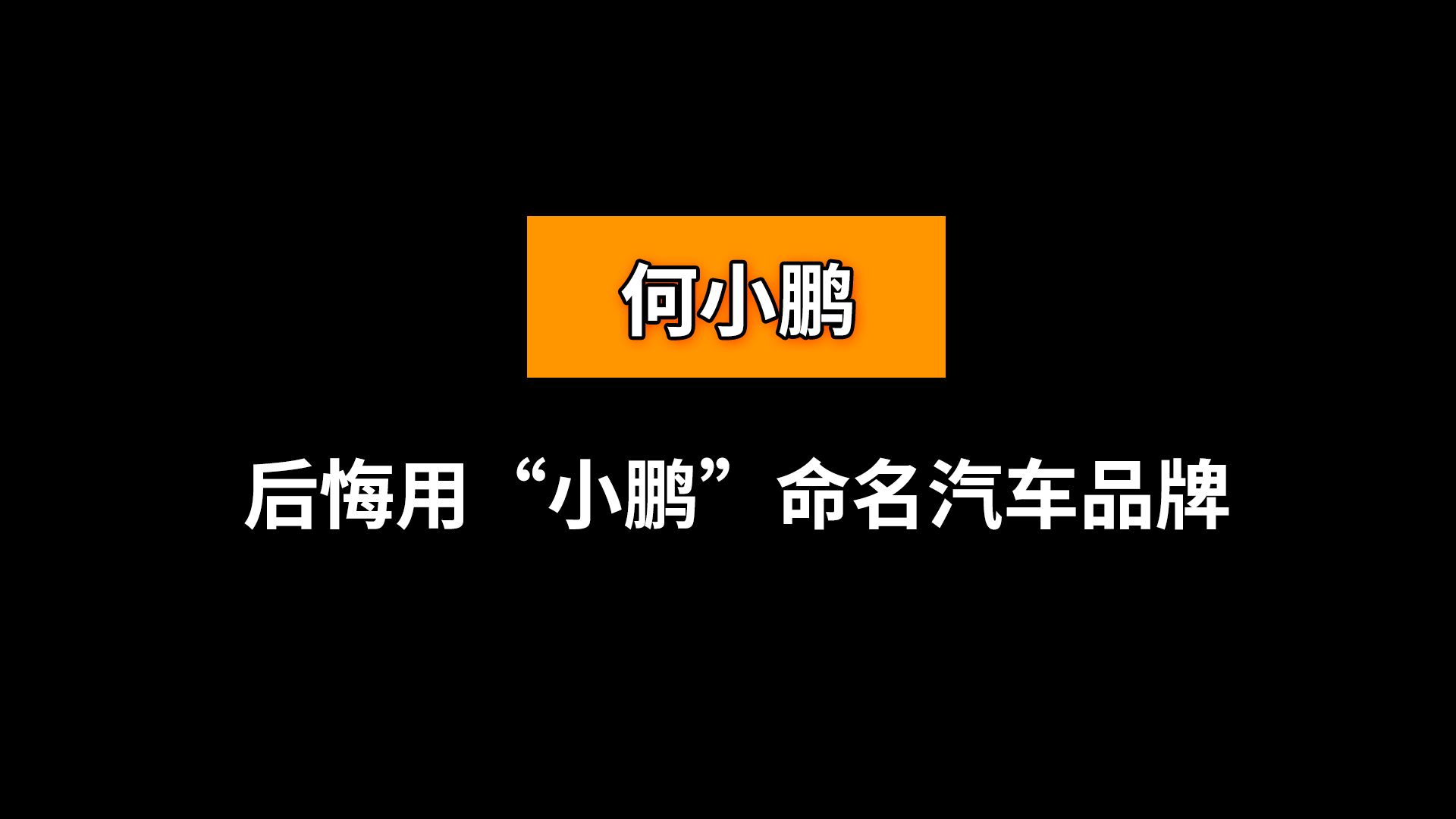 小鹏后悔用“小鹏”命名汽车品牌哔哩哔哩bilibili