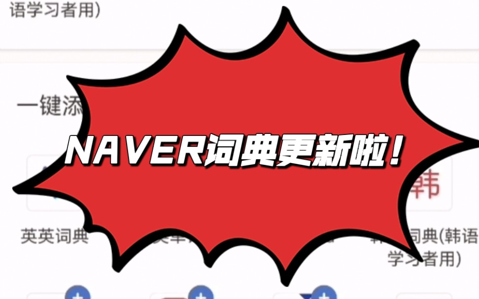 为什么突然用不了NAVER词典了?哔哩哔哩bilibili