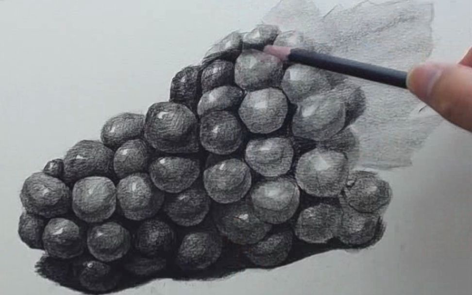 素描教学告诉你怎么画葡萄