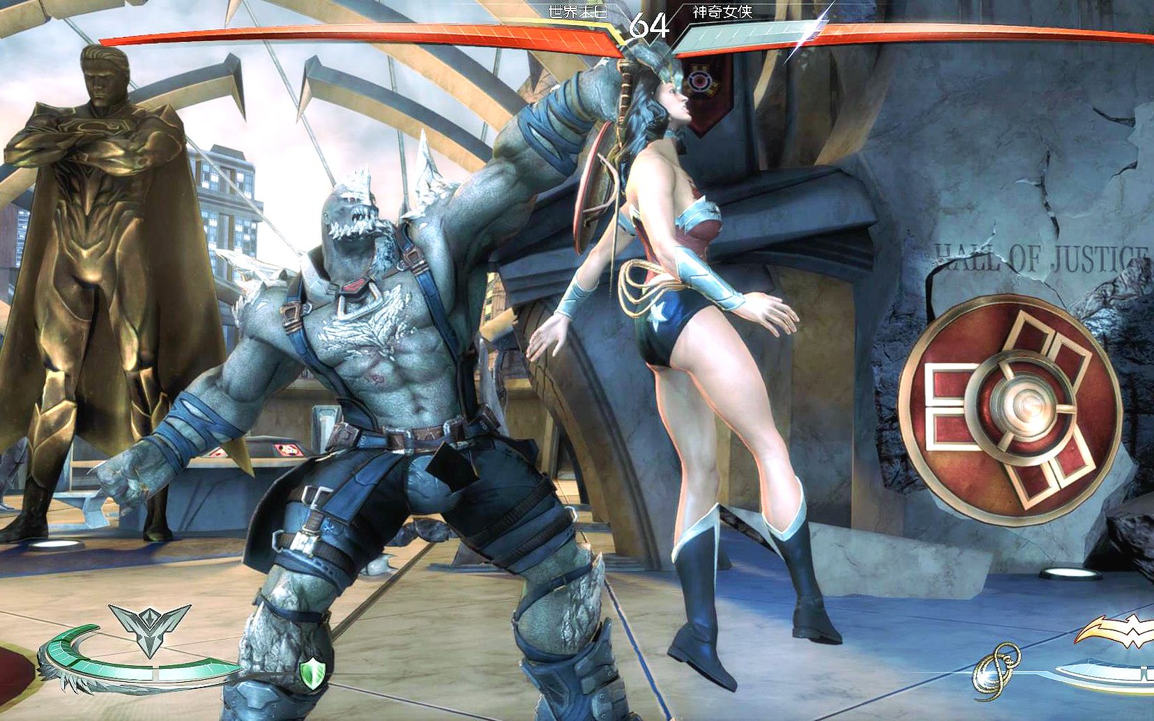 活动  毁灭日送给了神奇女侠一个"摸头杀",轻松捏爆了她的头,恐怖