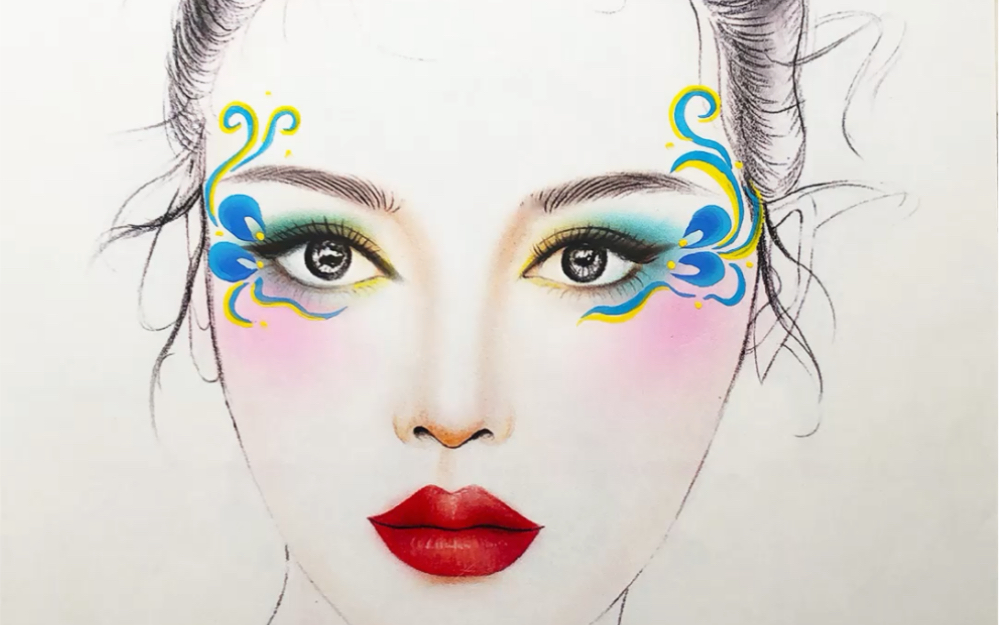 零基础如何画简单彩绘花朵 适合舞台妆妆容