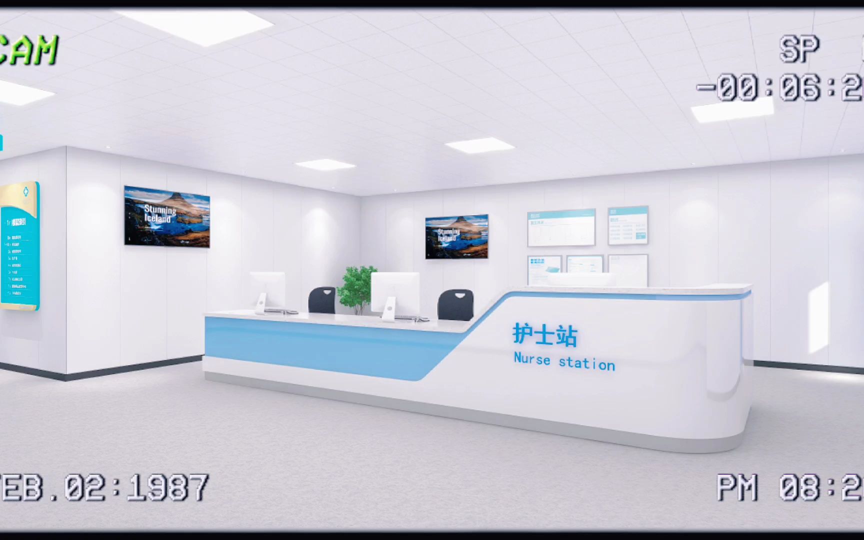 医院蓝色护士站吧台/处置室柜子/国之景家具