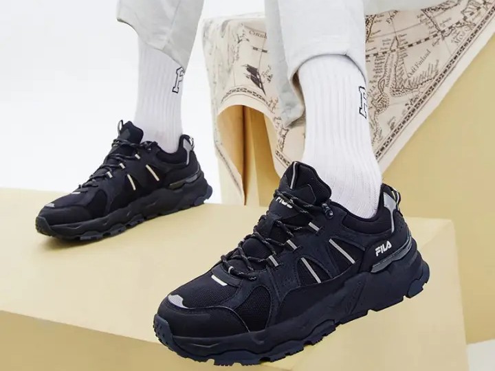 斐乐(fila)官方trek1s男子休闲老爹鞋运动鞋满天星 鱼子灰/黑-cb