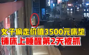 下载视频: 女子偷走家居店门口3500元床垫，仅睡1晚便被抓