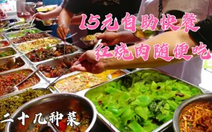 Descargar video: 贵阳街头火爆的自助快餐，15元钱二十多种菜，红烧肉随便吃