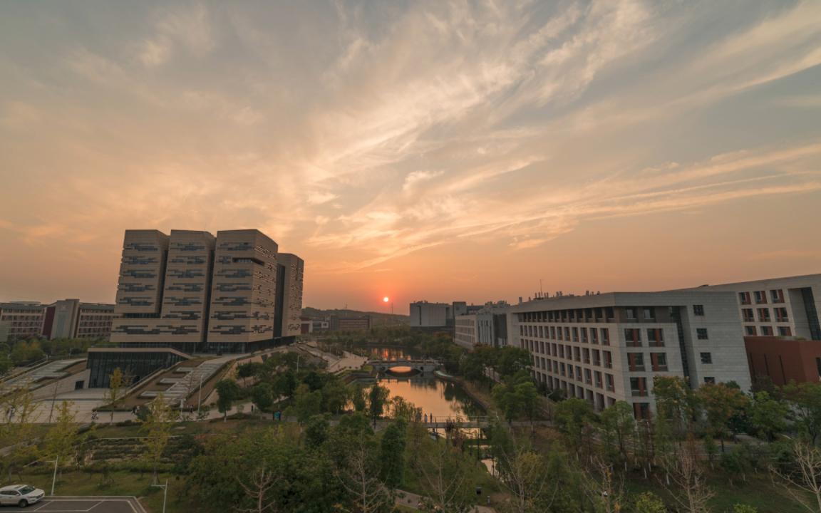 【4k】中国地质大学(武汉)未来城校区日落延时