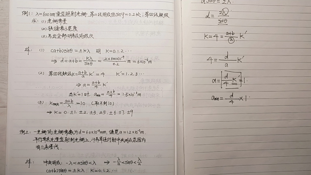 考研物理/大学物体 光学光栅方程 缺级现象 习题讲解哔哩哔哩bilibili