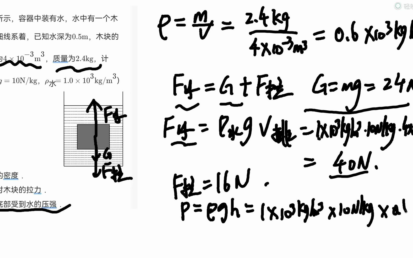 中考物理计算题考点之一:浮力压强计算题哔哩哔哩bilibili