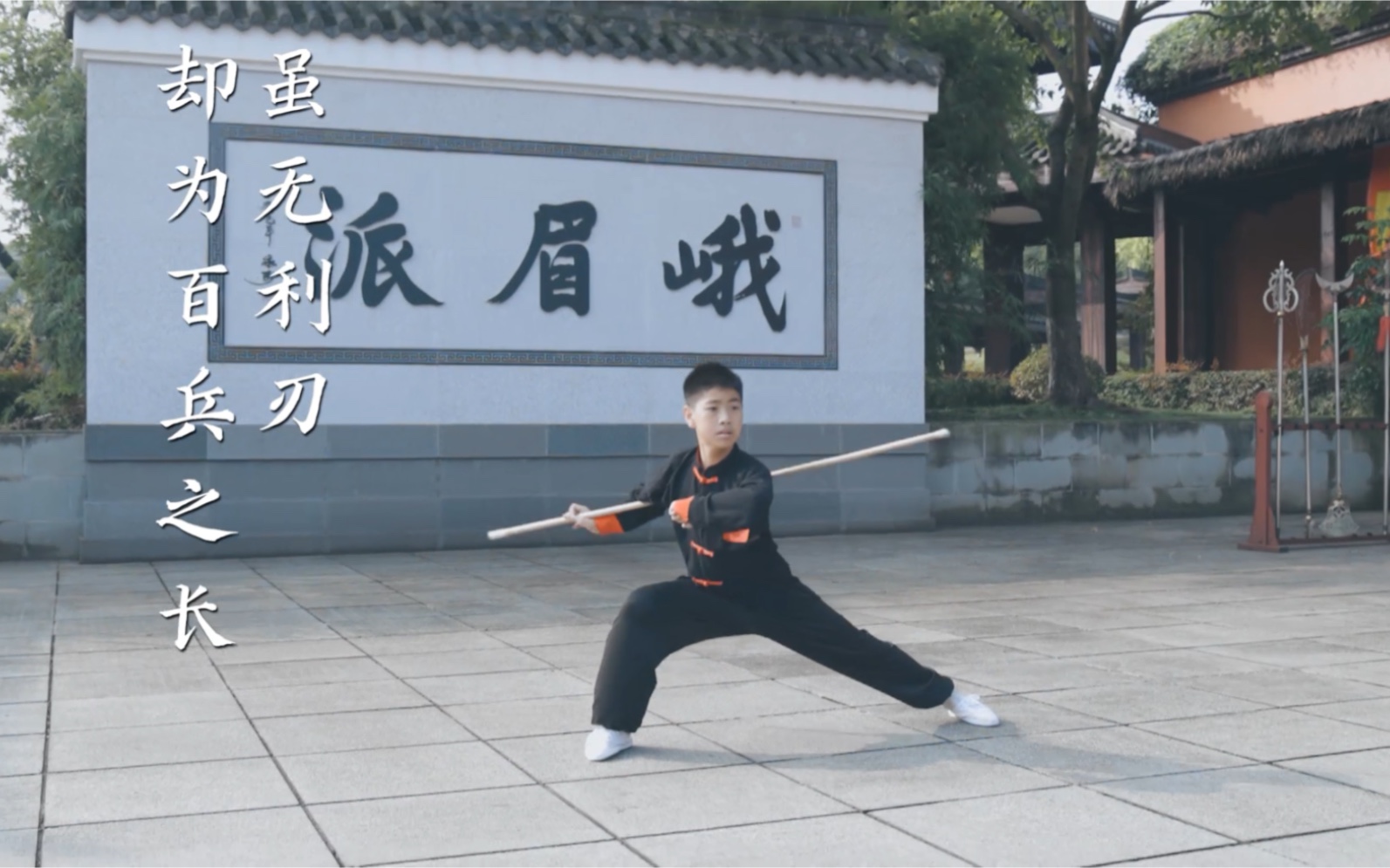 峨眉武术国家级传承人王超弟子展示棍法