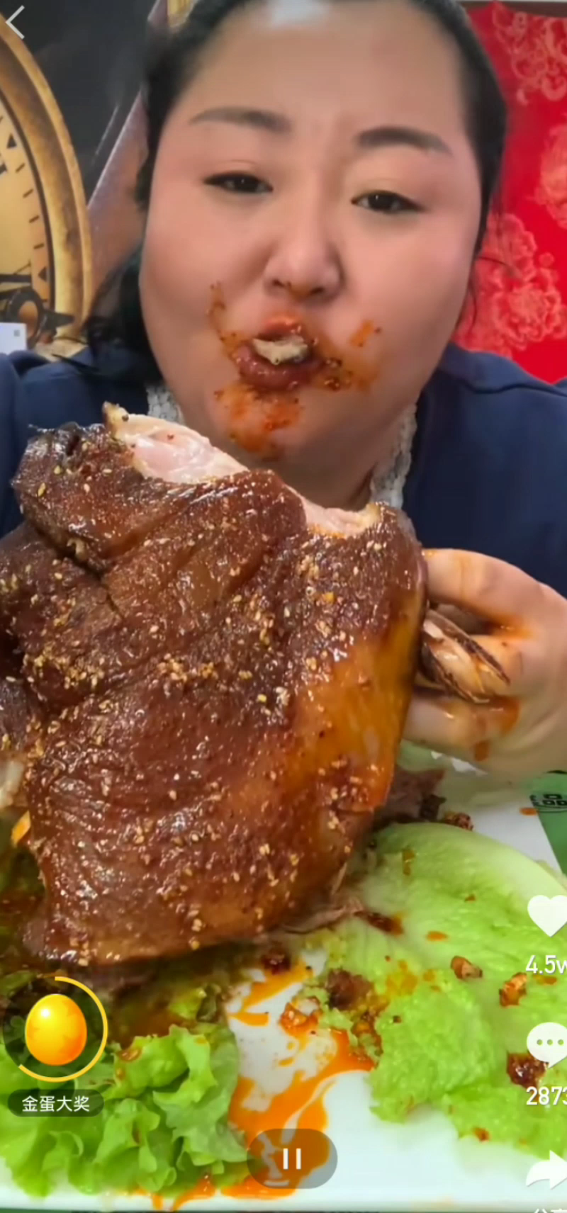 【土味食刻】快手最胖吃播北京胖姐姐,各种五花肉大肥肉吃个不停