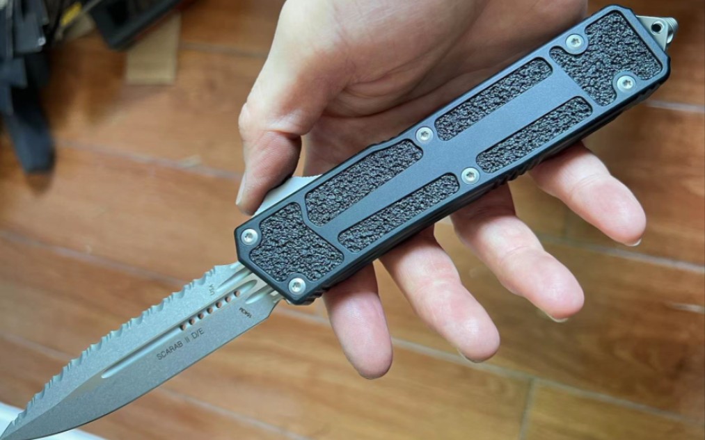 微技术 大黄蜂 甲虫2代黑柄154石洗白刃边齿