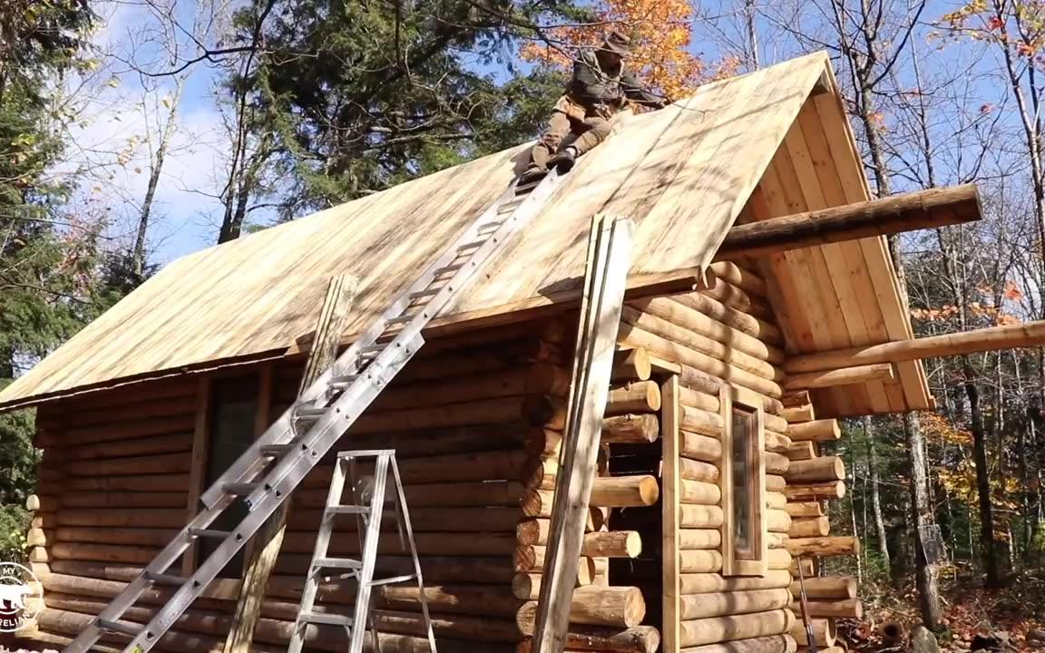 【房屋建造】单人建造林中木屋延时摄影