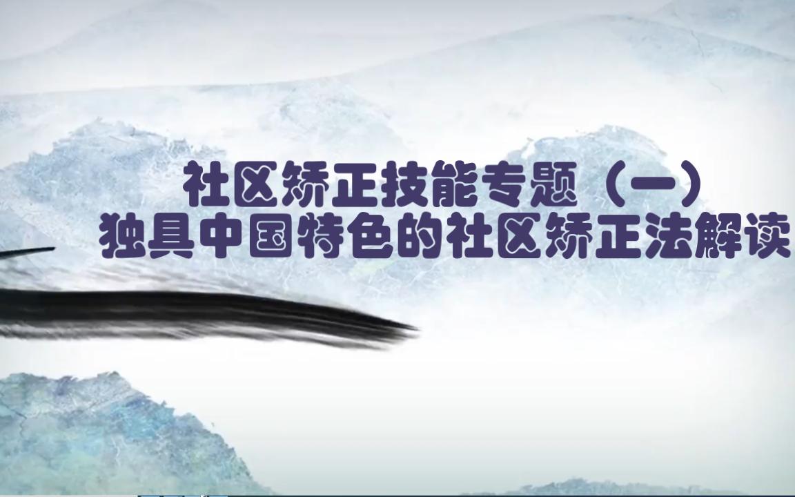 社区矫正技能专题(一):独具中国特色的社区矫正法解读1哔哩哔哩bilibili