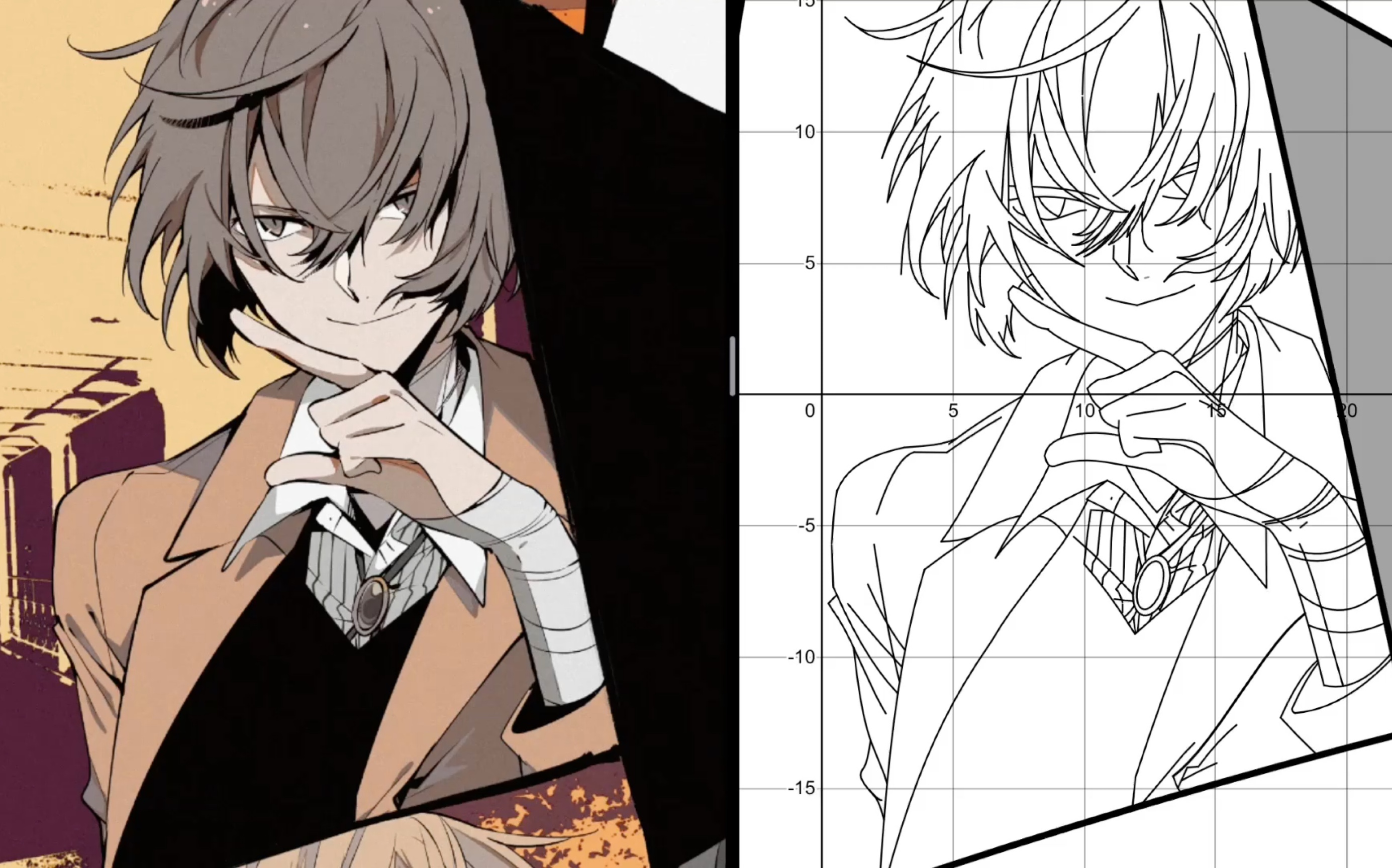 【函数画】334条函数图像画出文豪野犬太宰治