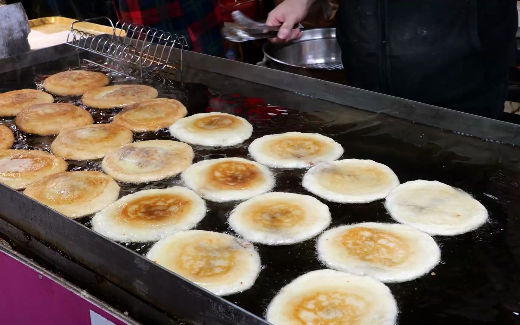 超大型铁板糖饼 - 韩国街头小吃