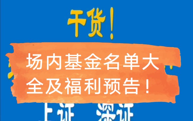 5.23:场内基金名单大全:沪指、深指、创业板及恒生指数+ 福利预告.哔哩哔哩bilibili