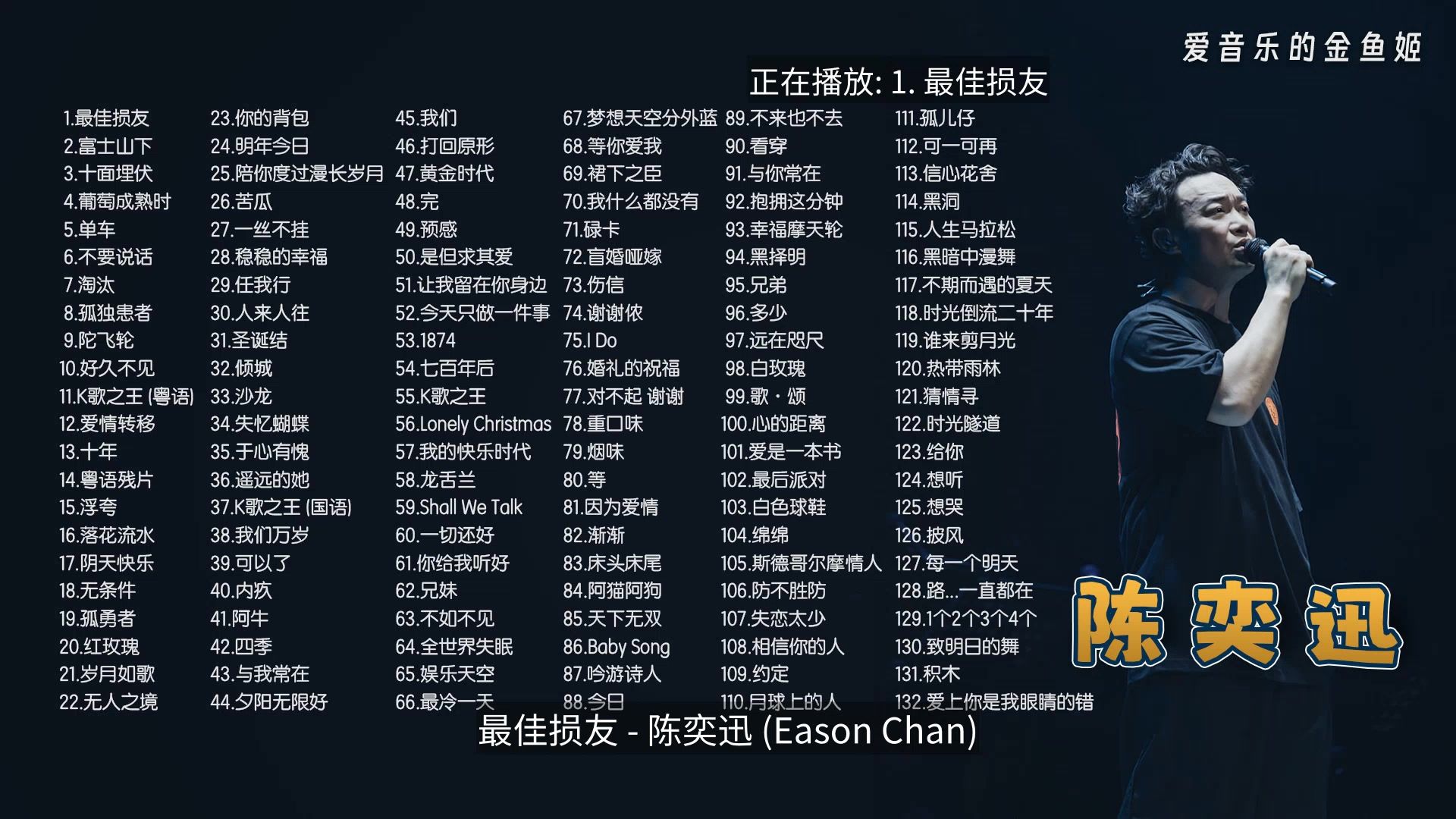 【 陈奕迅】的高品质音乐合集132首 九个多小时收藏慢慢听
