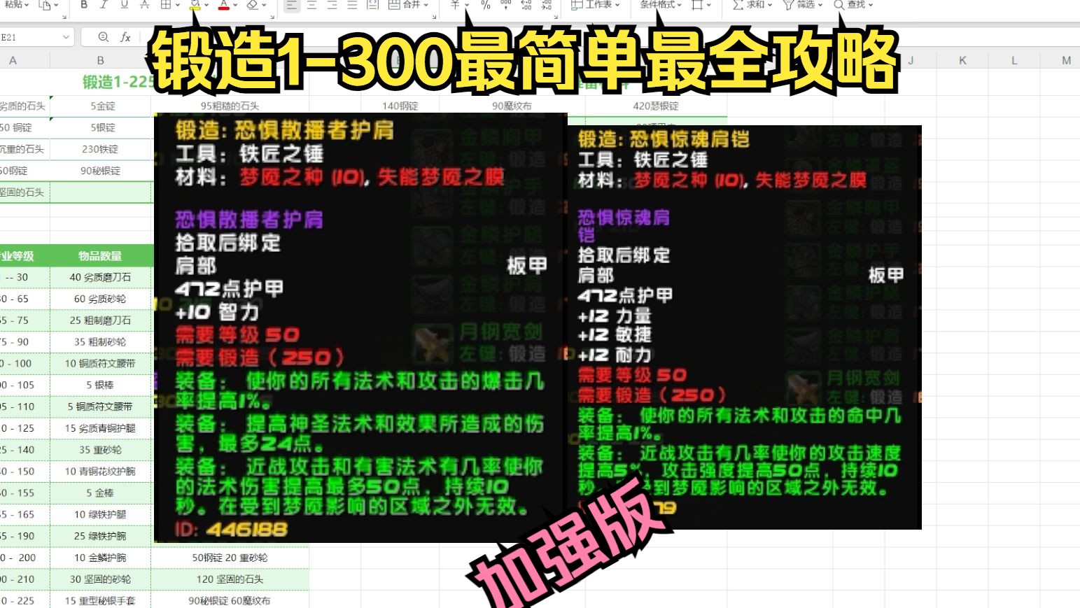 魔兽世界锻造1300最简单最全攻略加强版魔兽世界