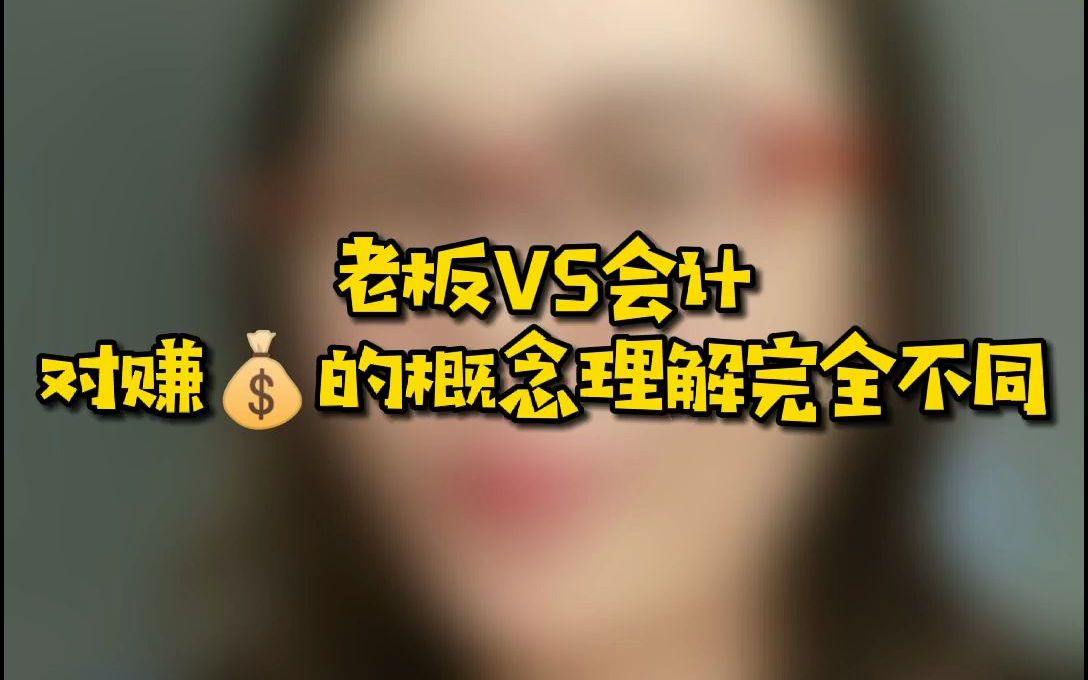 老板VS会计对赚钱的理解完全不同哔哩哔哩bilibili