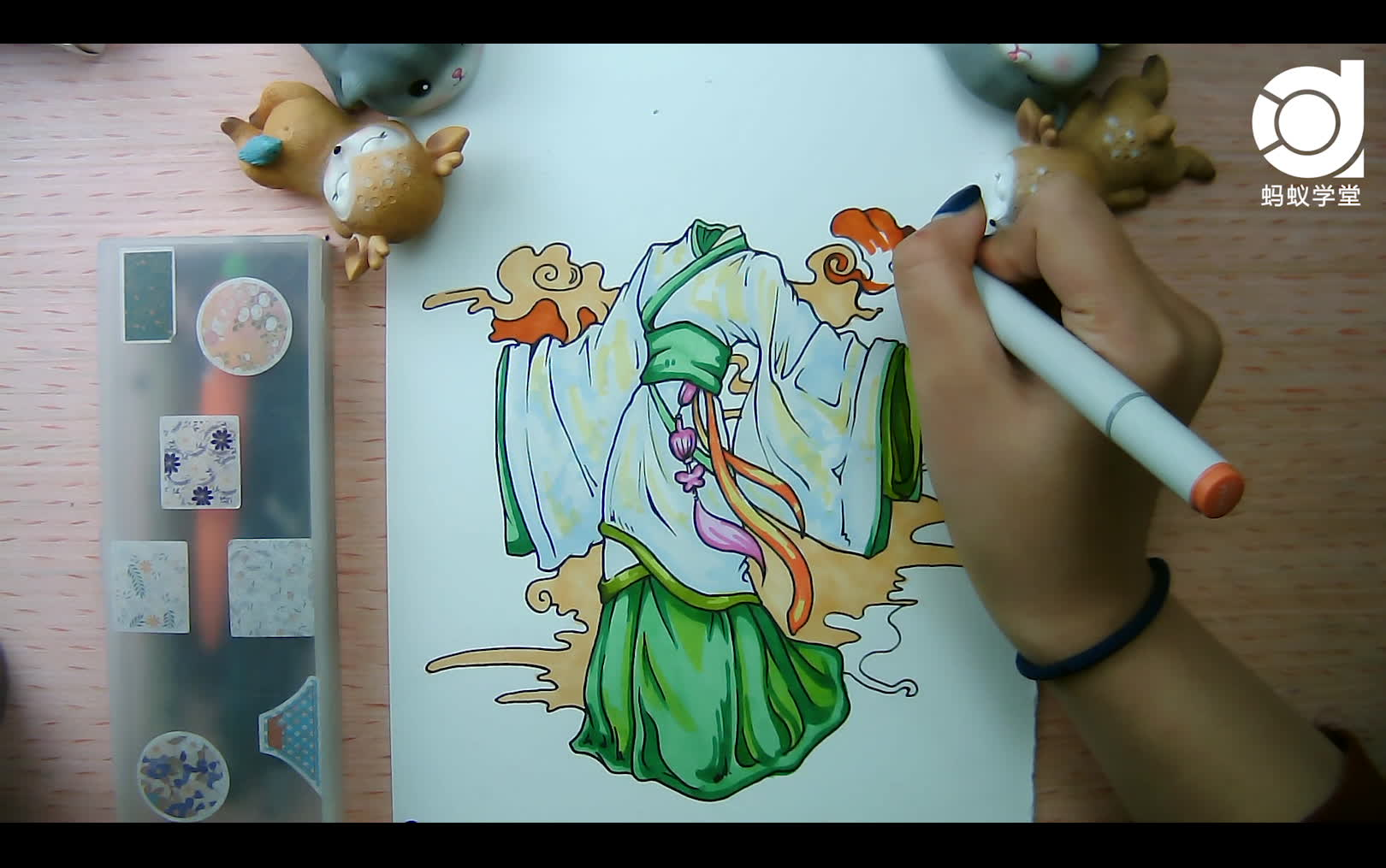 活动作品济南蚂蚁学堂天美设计马克笔汉服彩马教程系列