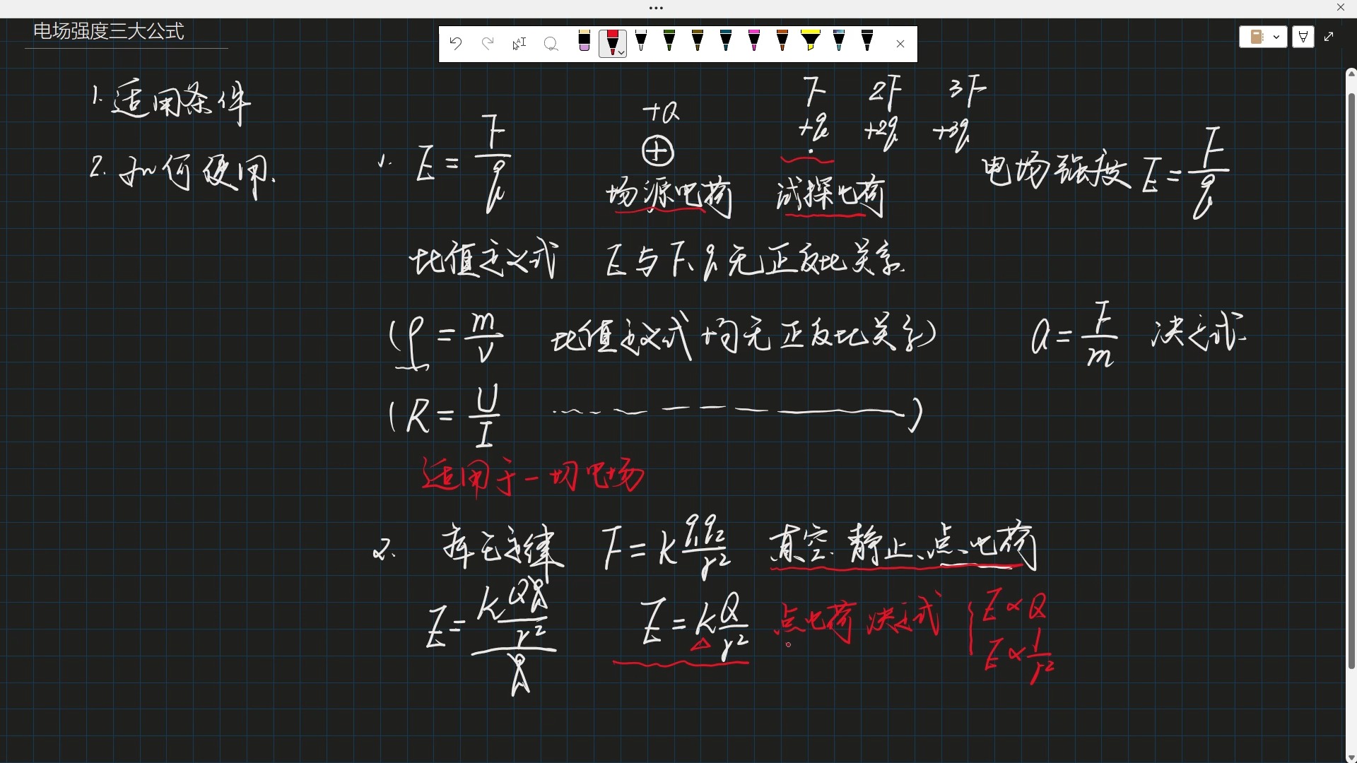 静电场公式图片