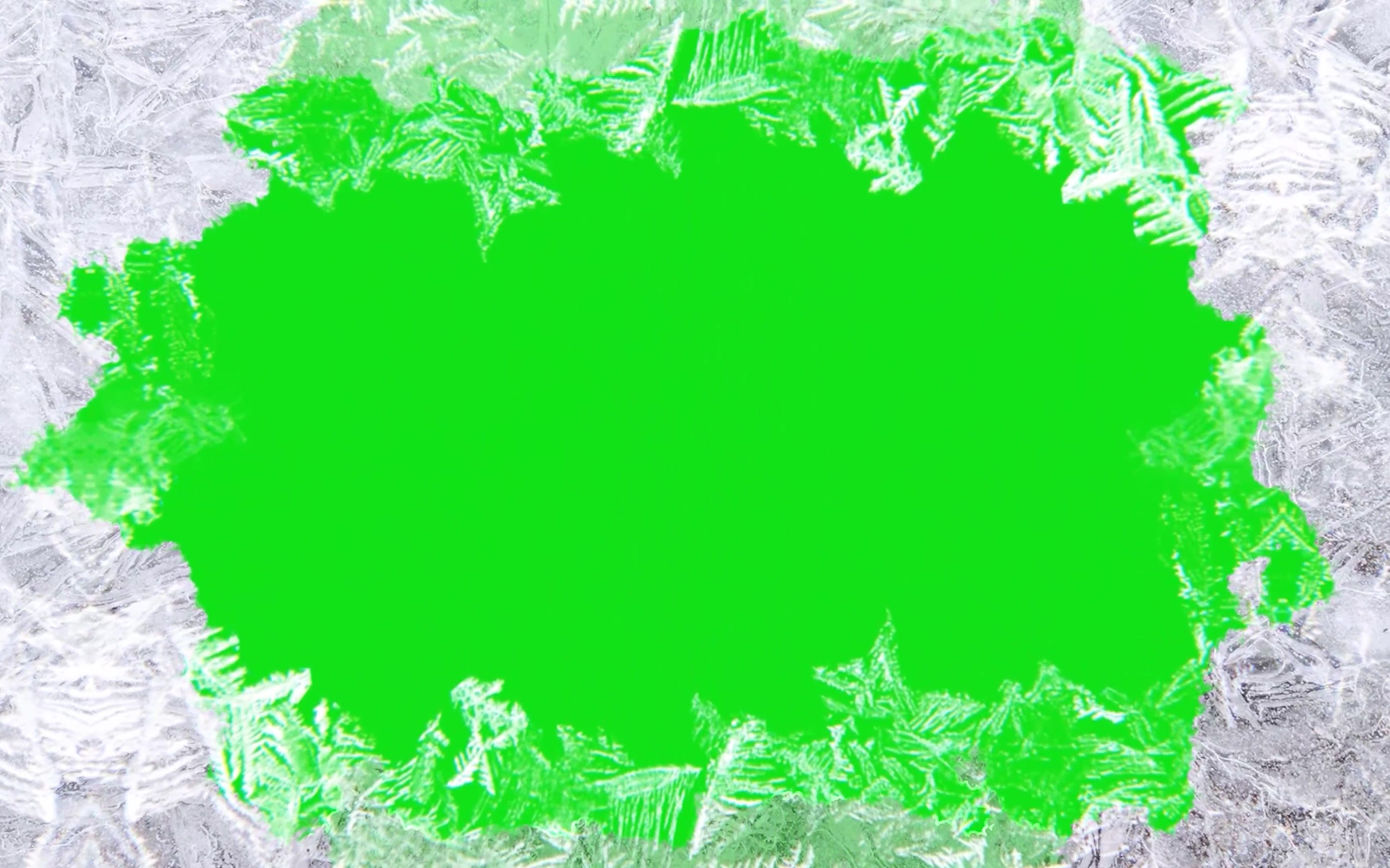 绿幕视频素材冰冻冰花