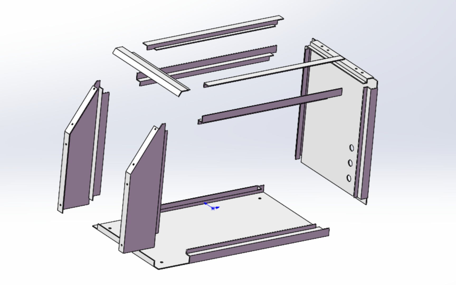 solidworks鈑金拆分-小型機架拆圖