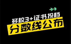 Download Video: 各校3+证书投档分数线公布！