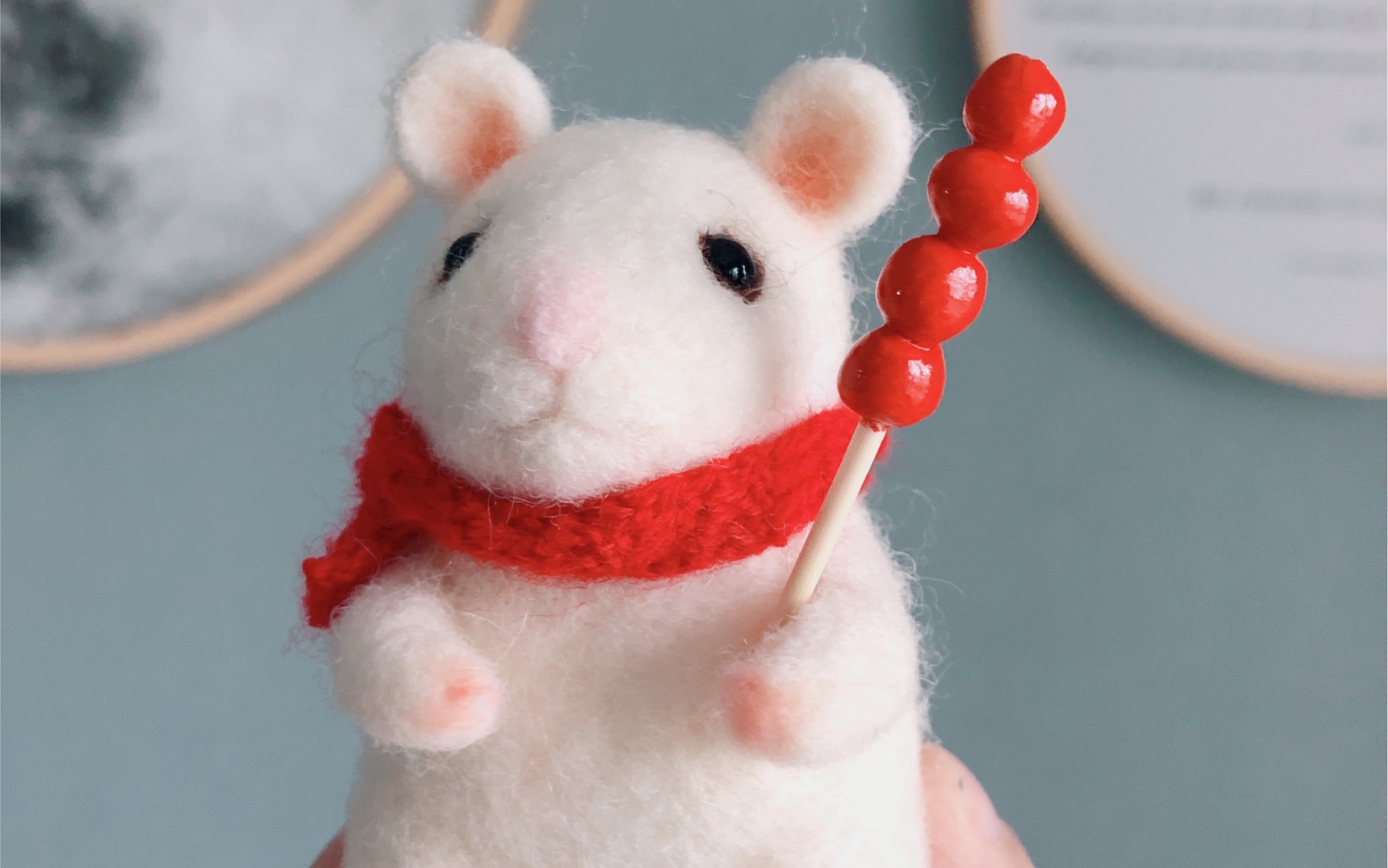 教程原创小老鼠羊毛毡新年快乐