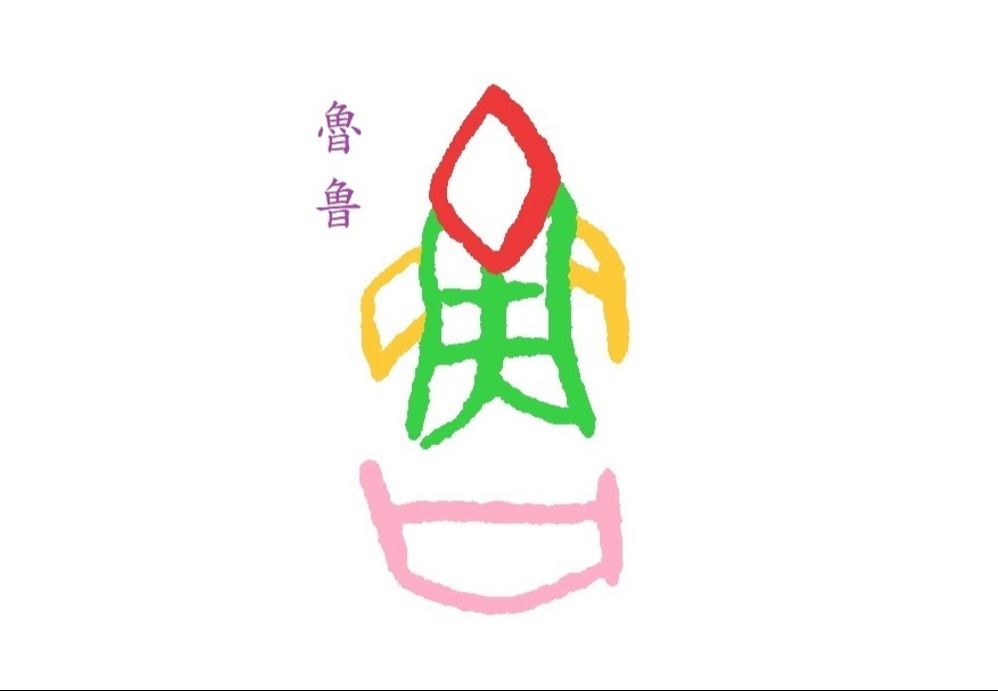 甲骨文动画:魯鲁01(内含〝魯鲁〞字甲,金,篆,隶,楷字形演变说解)