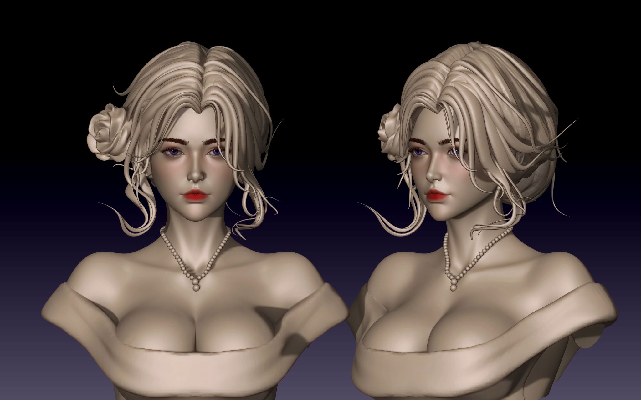 女性人物角色模型制作教程!zbrush女性角色建模zb人头建模教程 3d建模