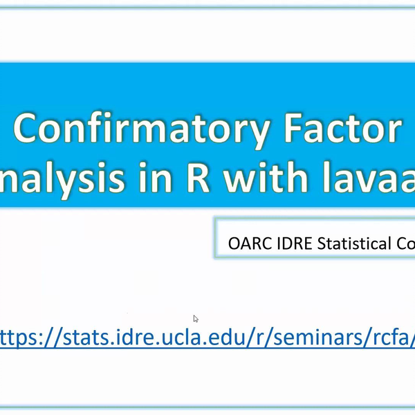 Confirmatory Factor Analysis (CFA) in R with lavaan